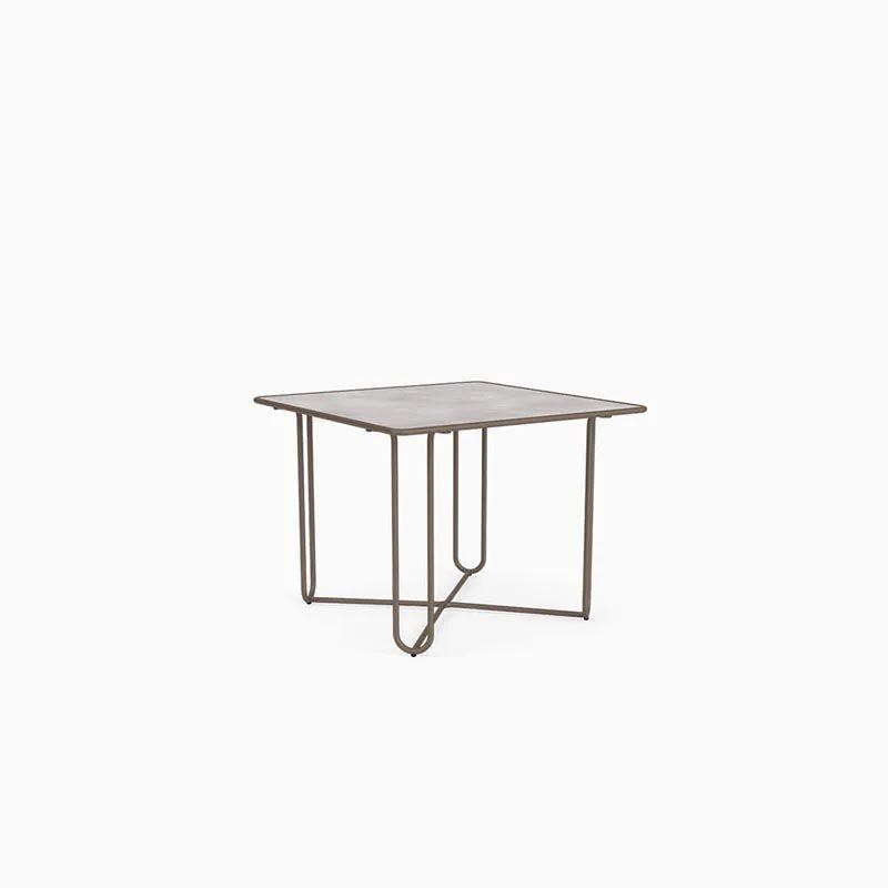 Walter Lamb Aluminum 38" Square Dining Table, Ceramic Top